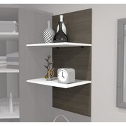 Bestar Cielo 20W Set of 19.5W Floating Shelves for Cielo Murphy Bed, Bark Grey & White 80168-1147